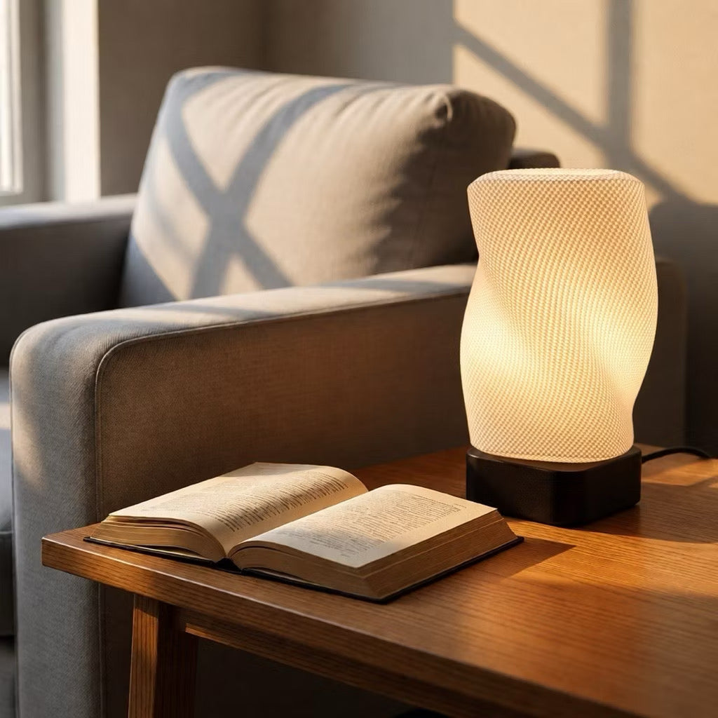 Lampu Tidur Aesthetic LED | Lampu Meja Estetik Minimalis Warm Light | Lampu Hias Kamar Tidur Ruang Tamu | Lampu Bedside Unik | Kado Housewarming