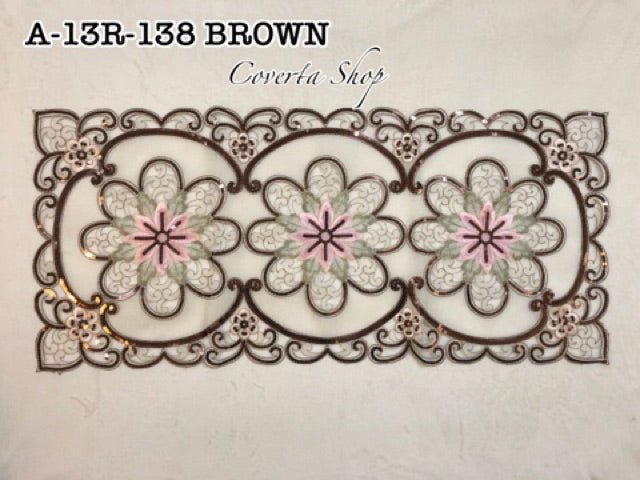 Taplak Meja Tamu Kaca Segi 40x85cm (A - 13R - 138)