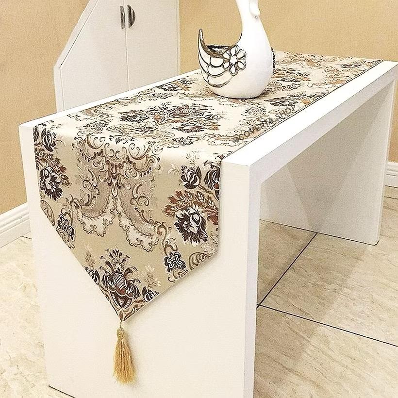 Table Runner Aesthetic Taplak Meja Panjang Jacquard Classic 33x210cm