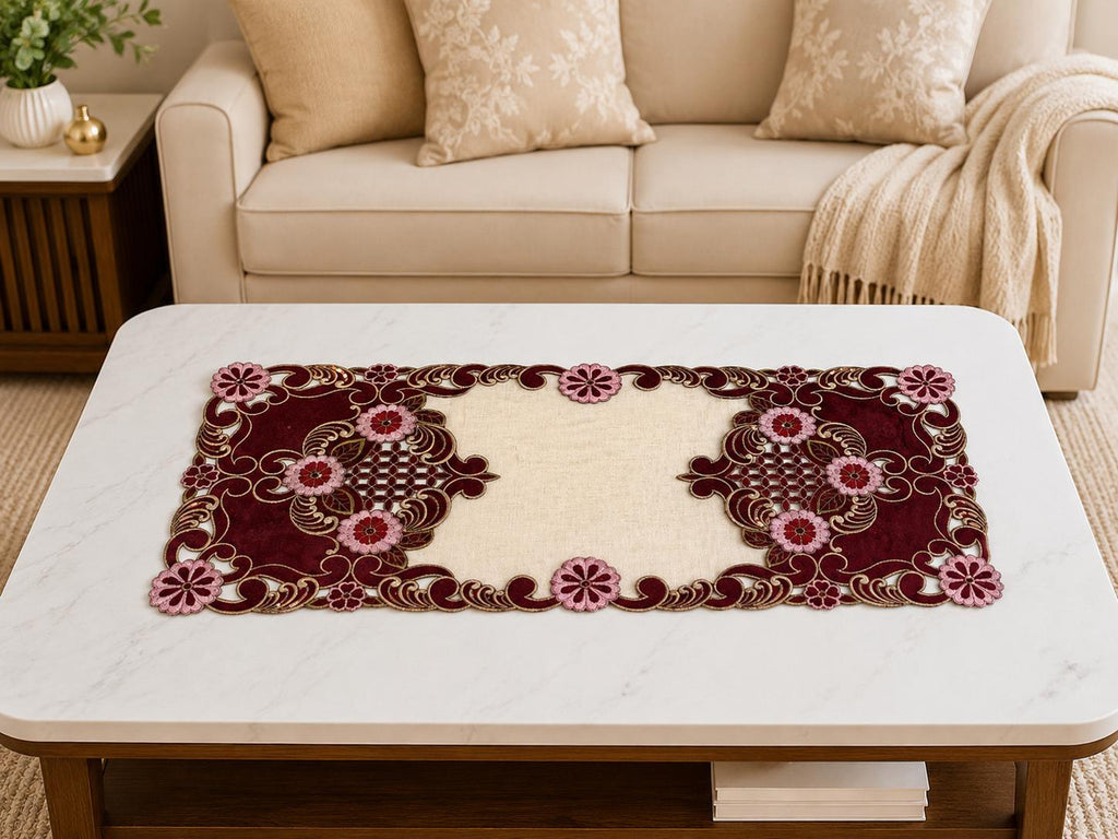 Taplak Meja Tamu Kaca Segi 40x85cm (A YL 13S - 153)