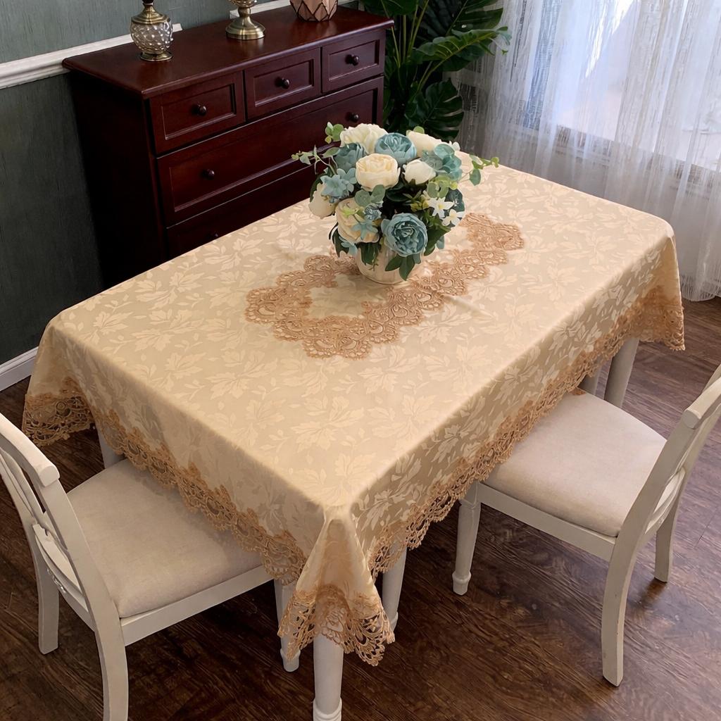 Taplak Meja Makan Bordir Segi 150x220cm (6-8Kursi)