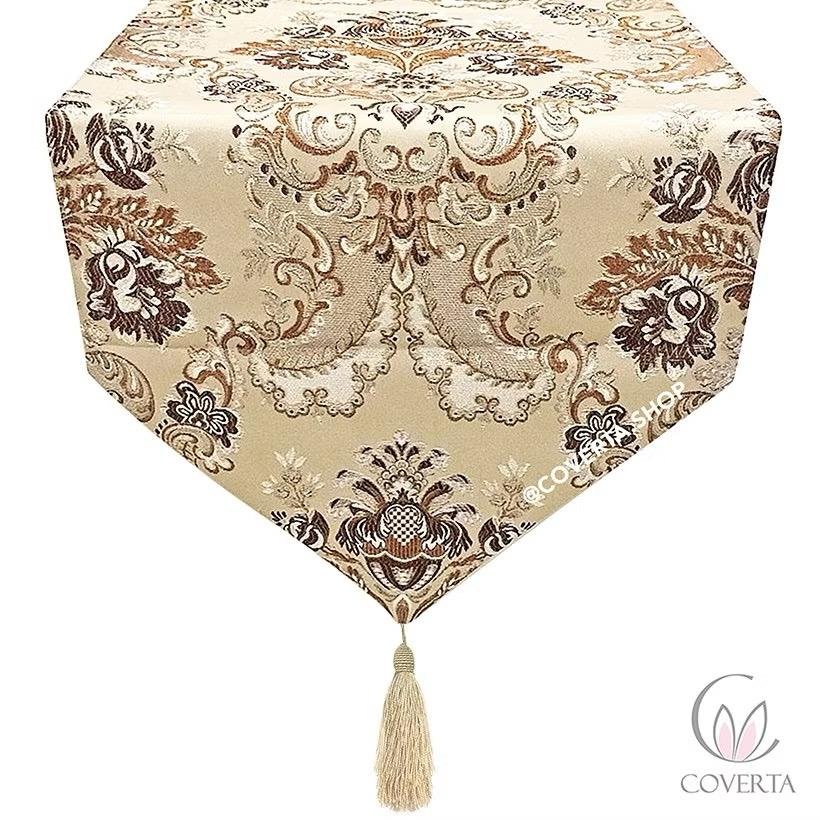 Table Runner Aesthetic Taplak Meja Panjang Jacquard Classic 33x210cm