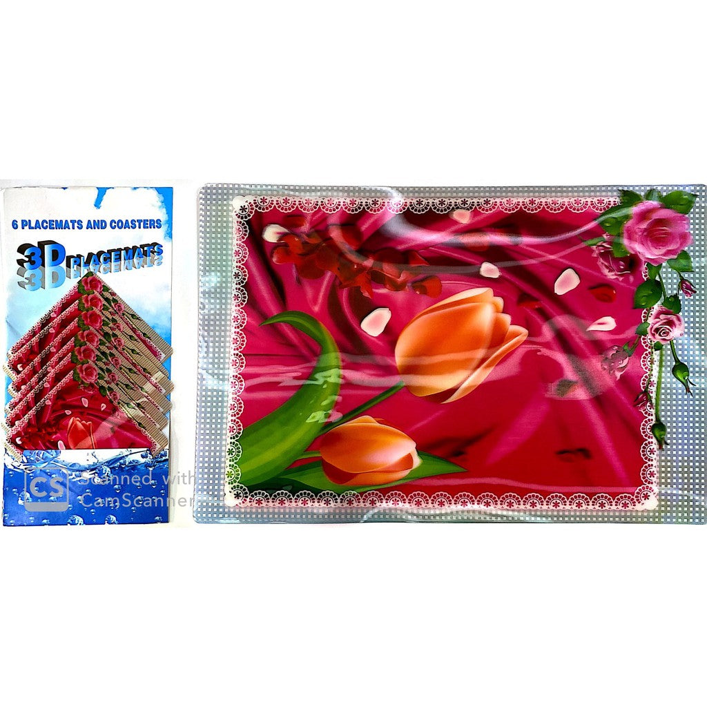 Tatakan Piring dan Tatakan Gelas Motif 3D - Placemats dan Coasters