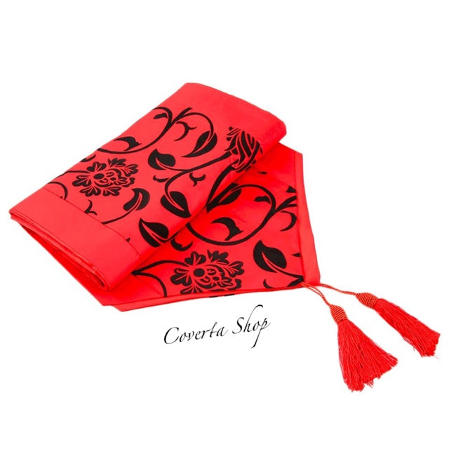 Table Runner - Taplak Meja Panjang - Satin - Red - 30x200cm