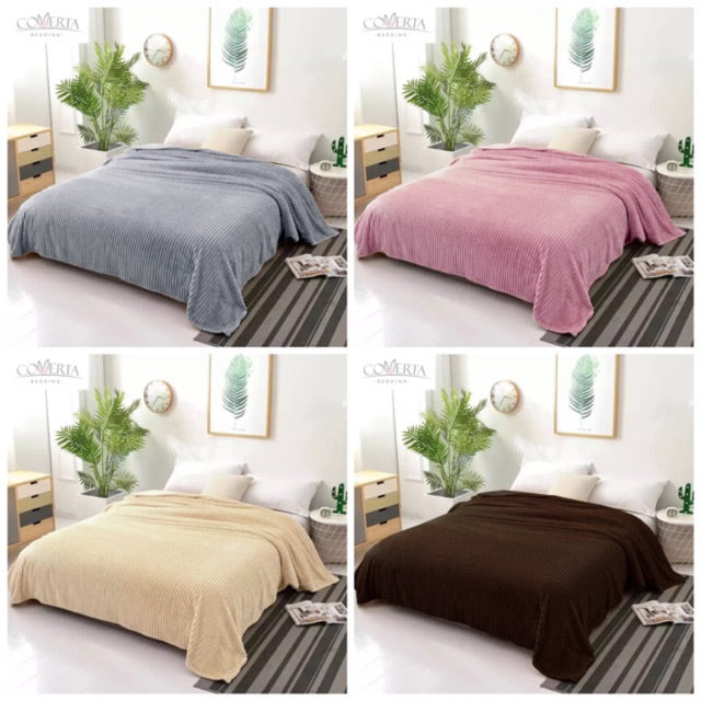 Selimut Tebal Polos Bulu Halus Hotel 200x220cm