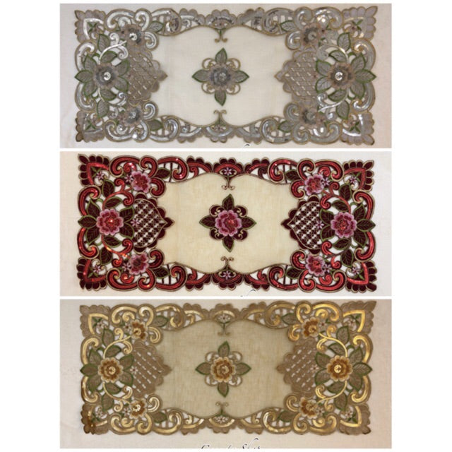 Taplak Meja Tamu Kaca Segi 40x85cm (A YL 138-154)