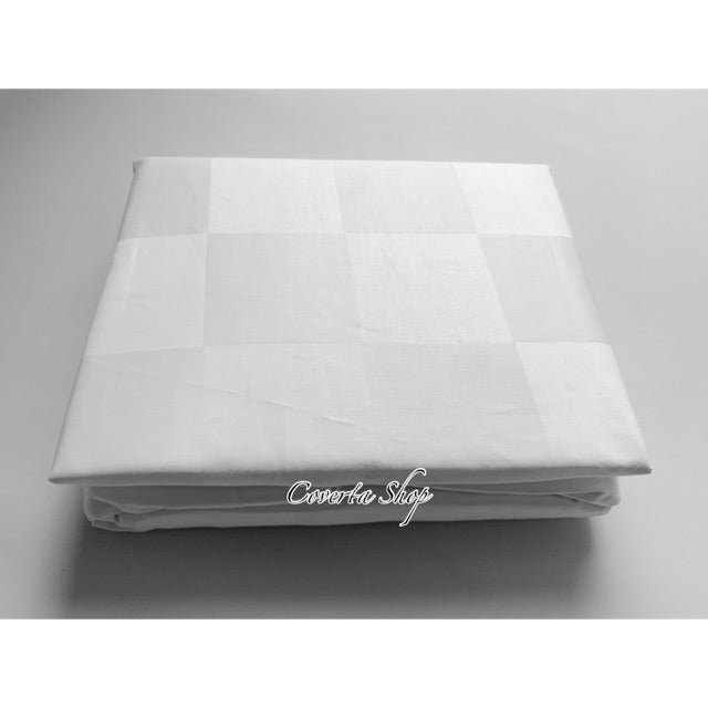 Sprei Hotel Putih Salur / Kotak Dobby 300TC - Size 90x200 / 100x200 / 120x200 tinggi 40cm