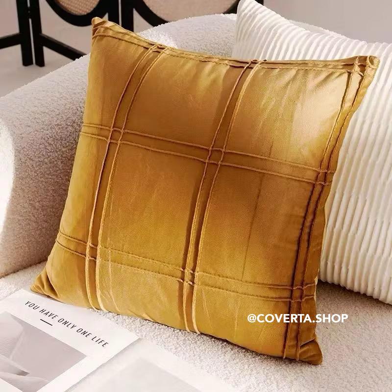 Sarung Bantal Sofa Kursi Japandi Style Coklat Putih Motif Kuda Geometris Premium 45x45cm