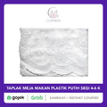 Taplak Meja Makan Putih Plastik Segi 4-6 Kursi Size 137x183cm