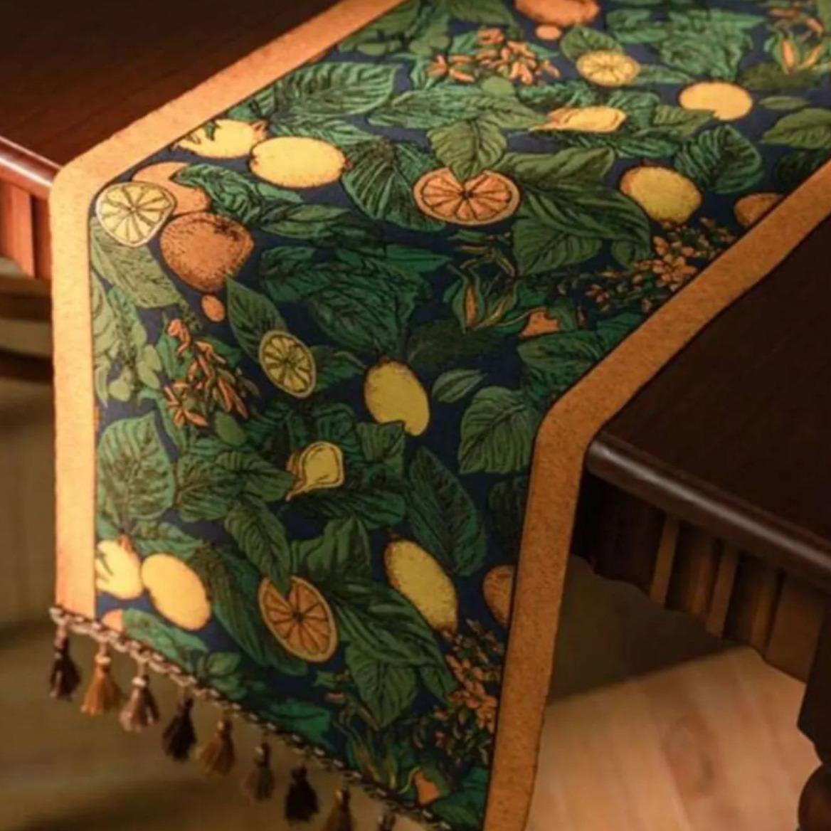 Table Runner Etnik Cotton Linen Taplak Meja Makan Panjang