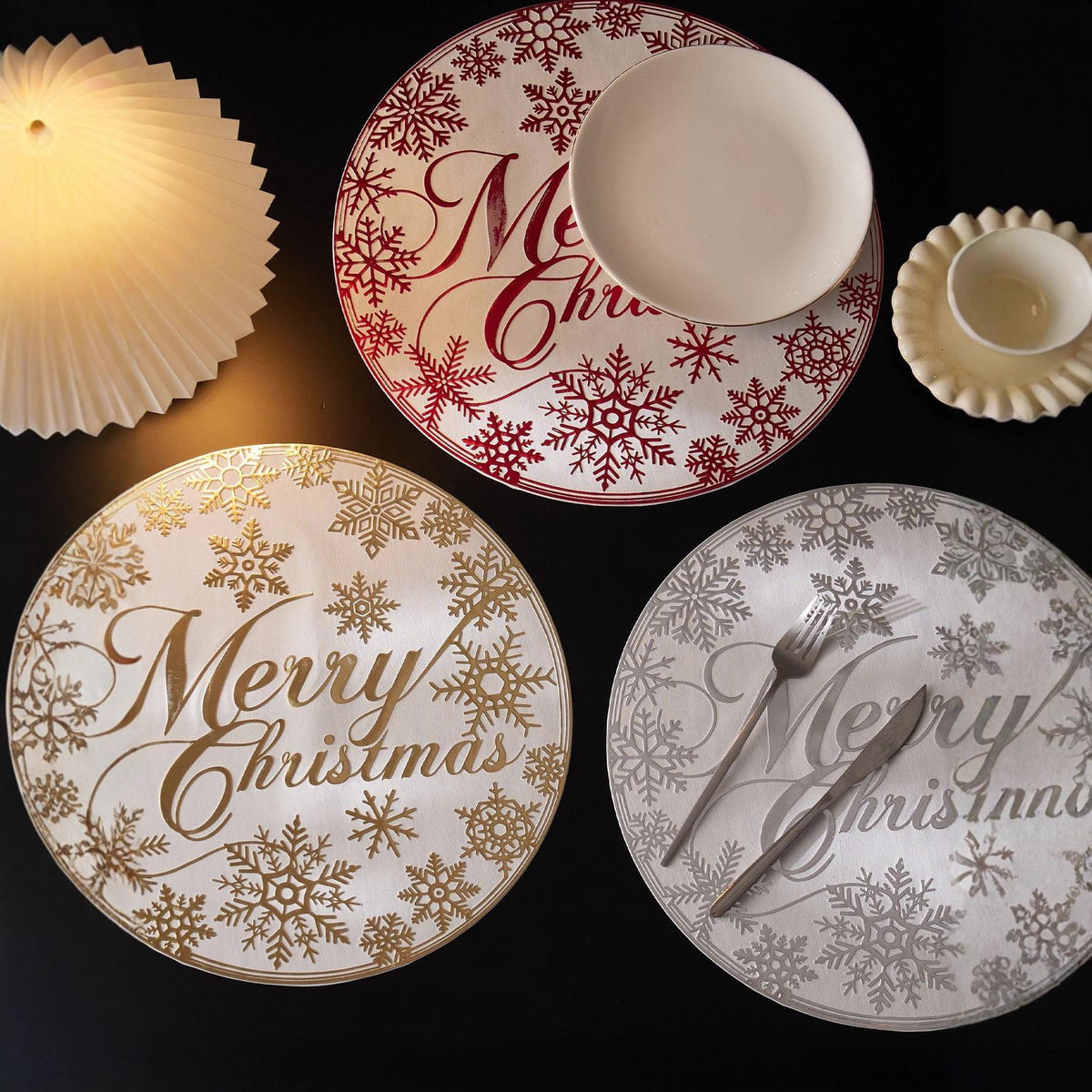 Alas Meja Natal Merry Christmas Premium | Placemat Natal Aksesori Meja Xmas