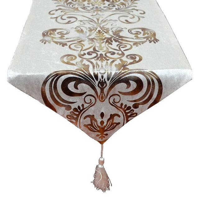 Table Runner / Bed Runner - Taplak Panjang - Luxury - Cream 33x250cm