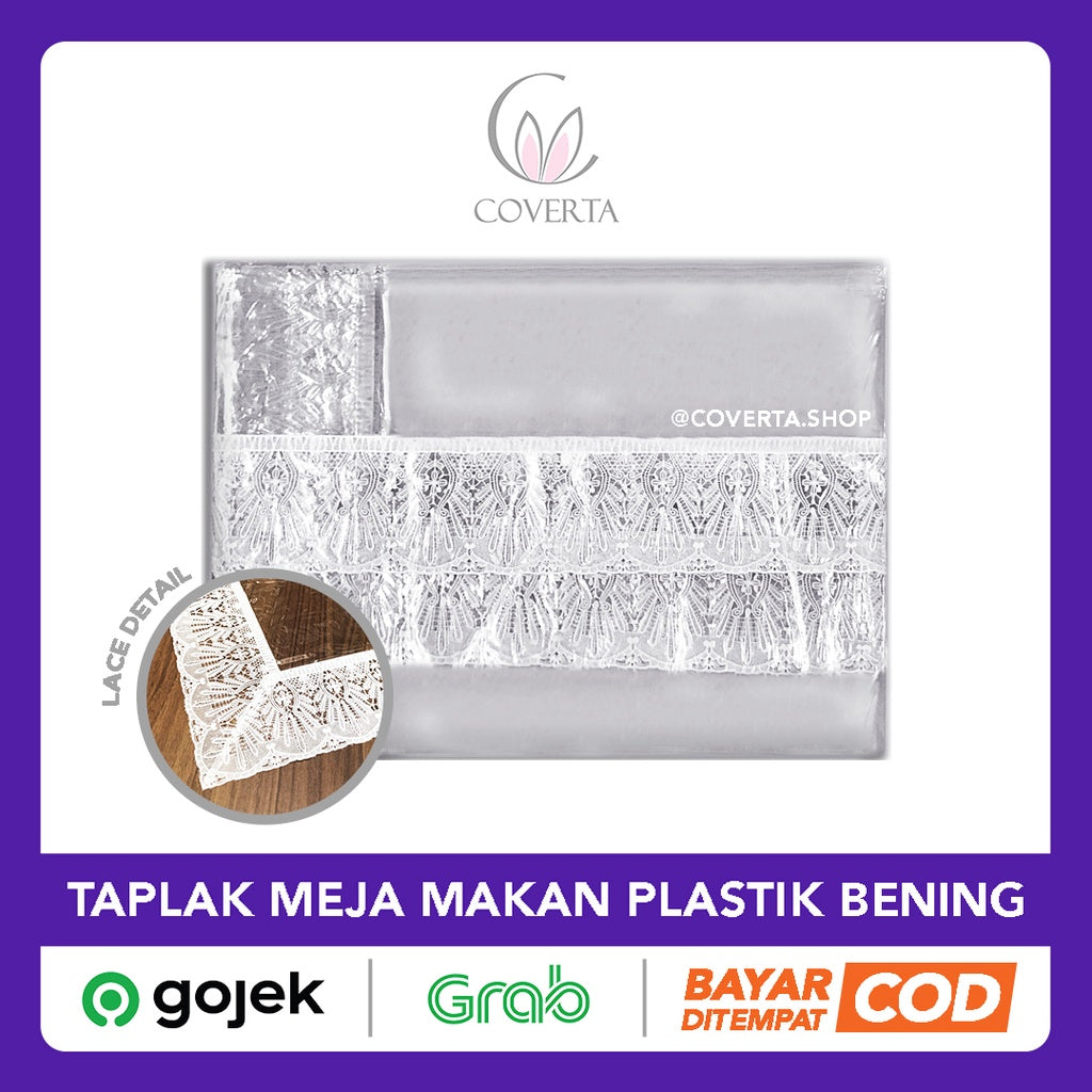 Taplak Meja Makan Plastik Bening Transparan