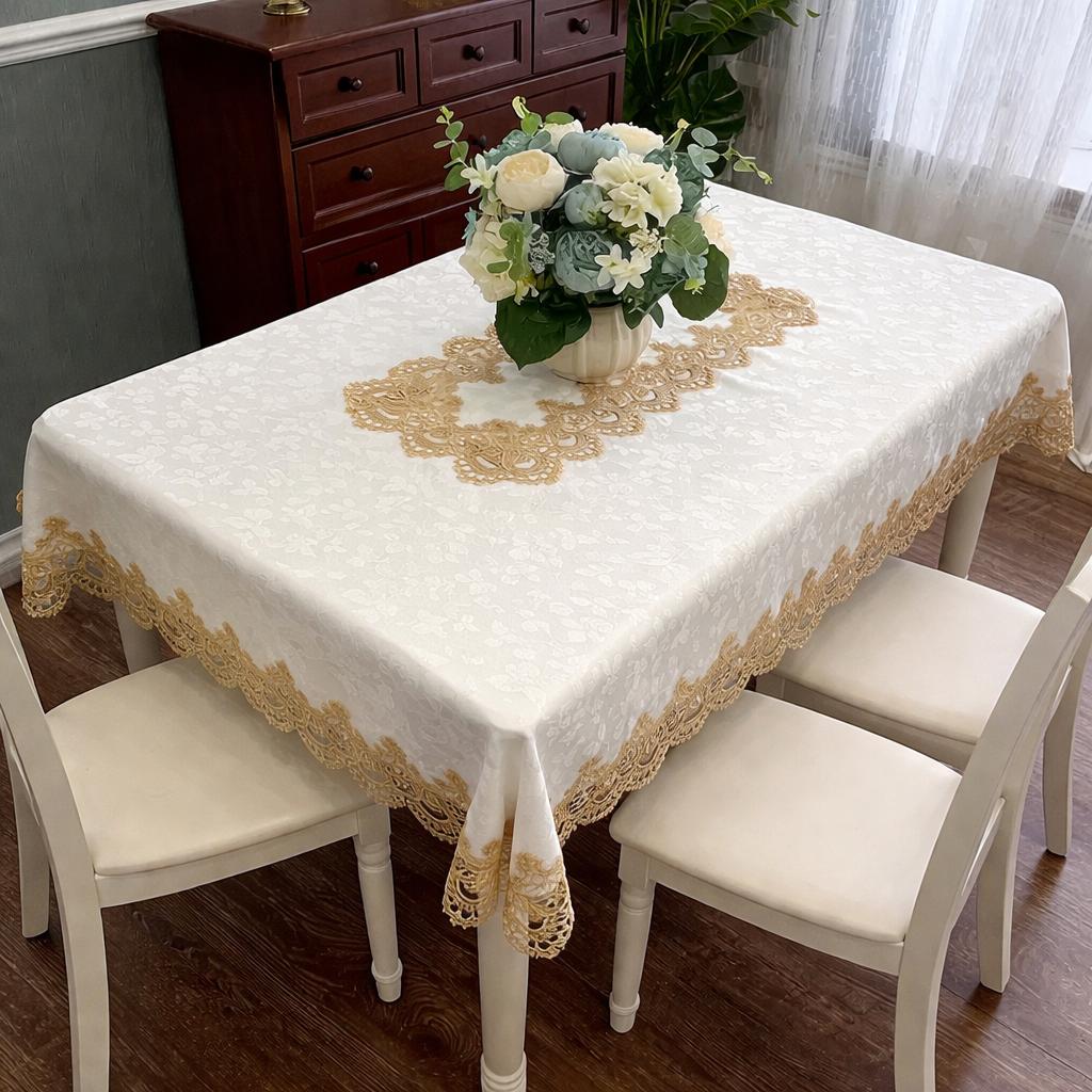 Taplak Meja Makan Bordir Segi 150x220cm (6-8Kursi)