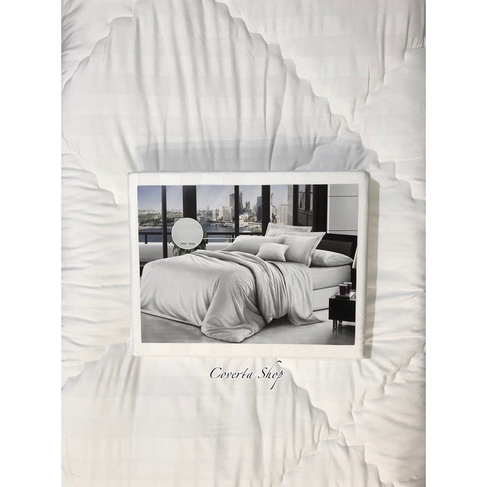 Bed Cover Set Hotel Putih Salur Emboss 160x200 /180x200 / 200x200 tinggi 40cm