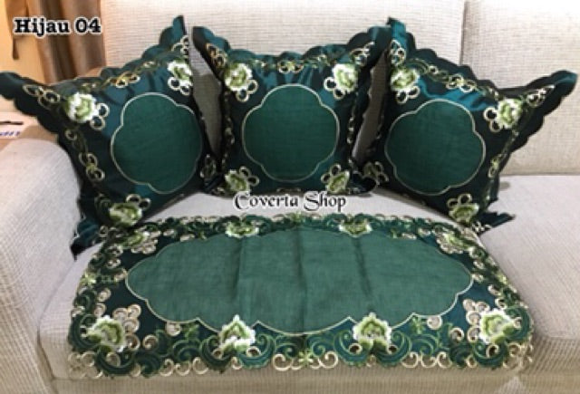 Sarung Bantal Kursi Sofa Set - Bordir Bunga - 40x40cm