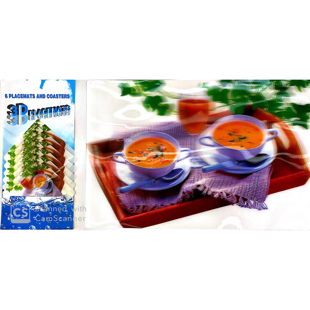 Tatakan Gelas dan Tatakan Piring Motif 3D - Placemats dan Coasters