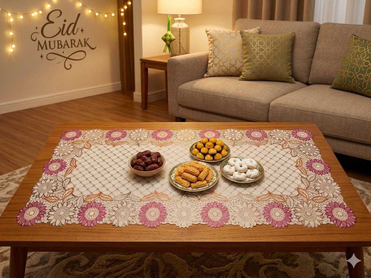 Taplak Meja Tamu Plastik 40x85 cm | Alas Meja Coffee Table | Taplak Meja Minimalis Dekorasi Rumah