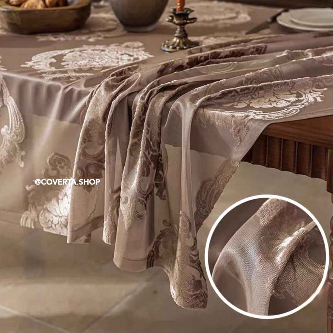 Taplak Meja Makan Royal Premium Motif Klasik | Taplak Meja Makan Elegan & Estetik