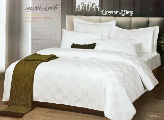 Sprei Hotel Polos Broken White Salur / Kotak / Pulir Double 160/180/200x200x30cm