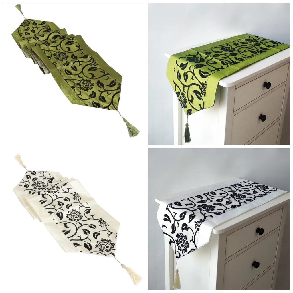 Taplak Meja Aesthetic Ruang Tamu | Table Runner Satin 30x200cm