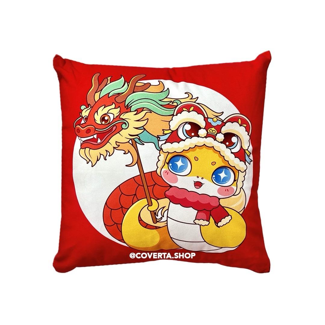 Sarung Bantal Sofa 45x45 cm Motif Lunar Red | Sarung Bantal Kursi Merah