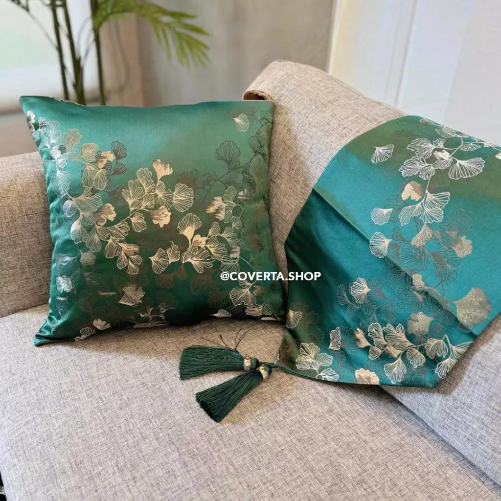 Table Runner Ginkgo - Taplak Meja Makan Estetik Motif Ginkgo | Alas Meja Tamu Minimalis