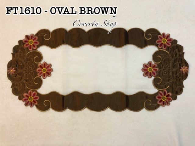 Taplak Meja Tamu Bordir 40x85cm (Kode B - FT1610 Oval)