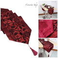 Table Runner Satin - Taplak Meja Panjang - Merah Maroon - 28x200cm