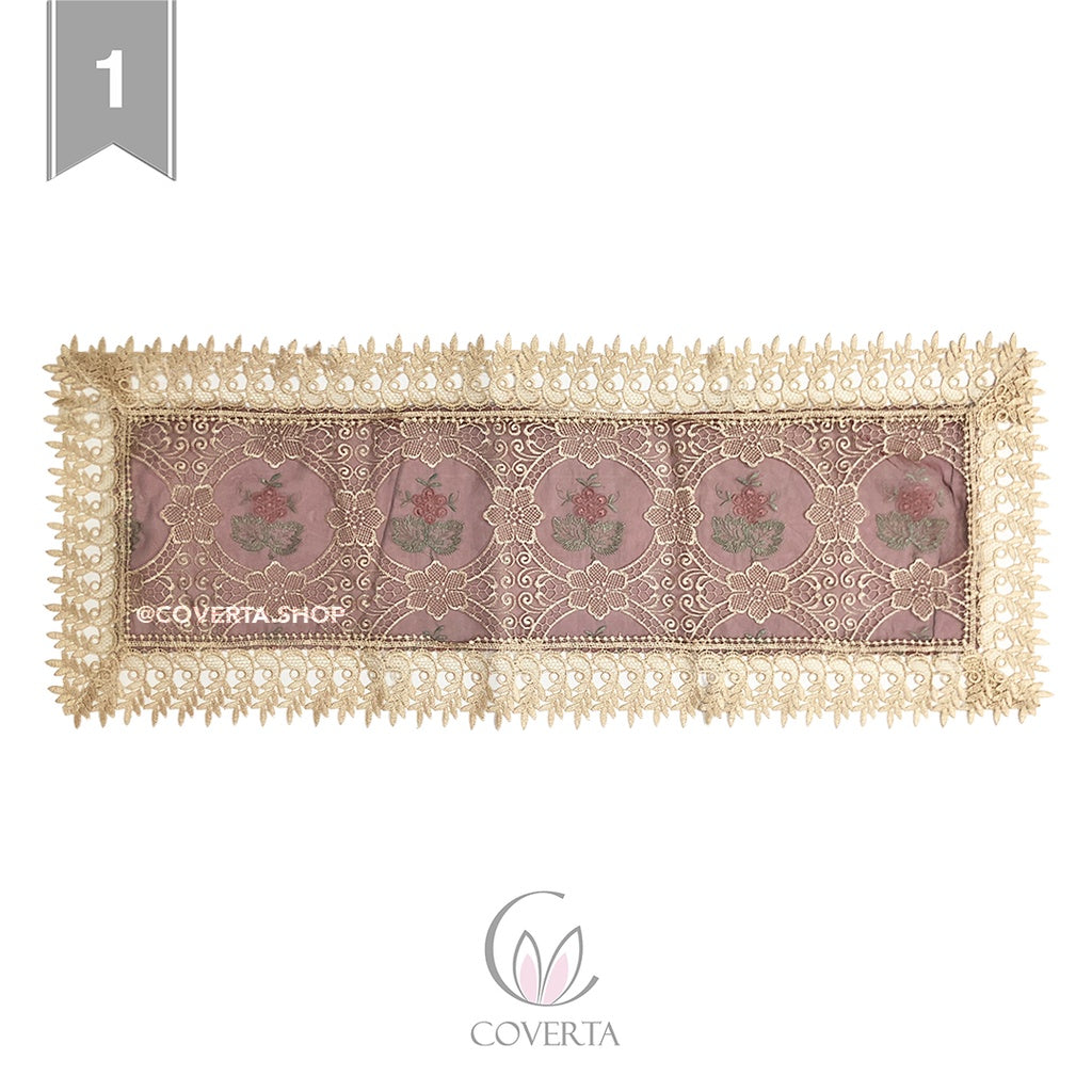 Taplak Meja Tamu - Segi - Lace Brukat 40x90cm