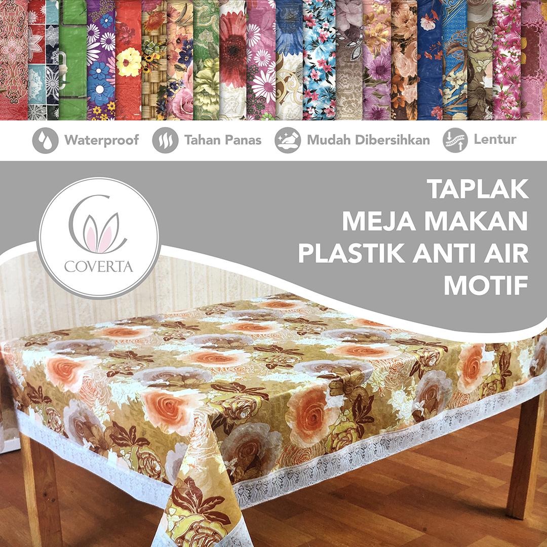 Taplak Meja Makan Motif Plastik Renda Segi 137x183cm
