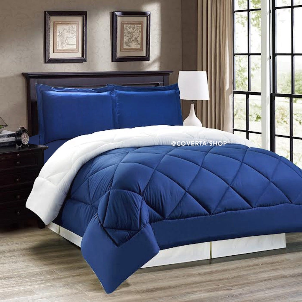 Bed Cover Set Polos Hotel - Kombinasi Warna - 160/180/200x200x20cm