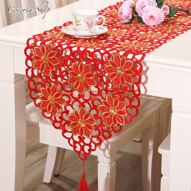 Table Runner - Taplak Meja Panjang - Merah - 40x150cm