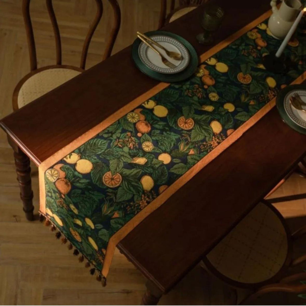 Table Runner Etnik Cotton Linen Taplak Meja Makan Panjang