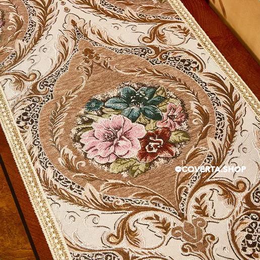 Table Runner Aurelie Dekorasi Meja Klasik Mewah | Taplak Meja Panjang Elegan | 35x160 35x200 35x260