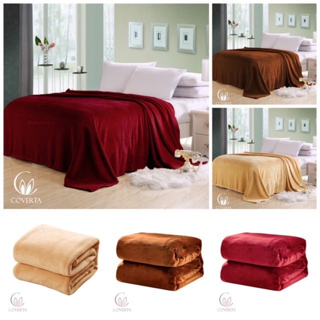 Selimut Bulu Tebal Polos Hotel 180x220cm