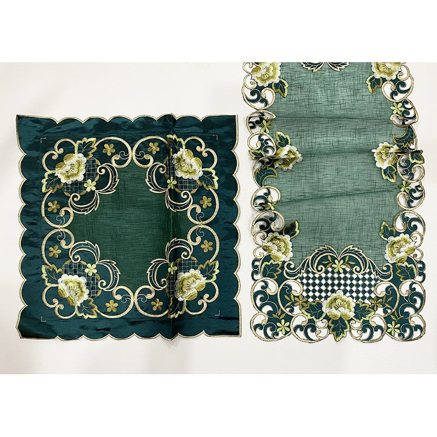 Sarung Bantal Kursi Sofa Set - Bordir Bunga Serat Nanas - 40x40cm