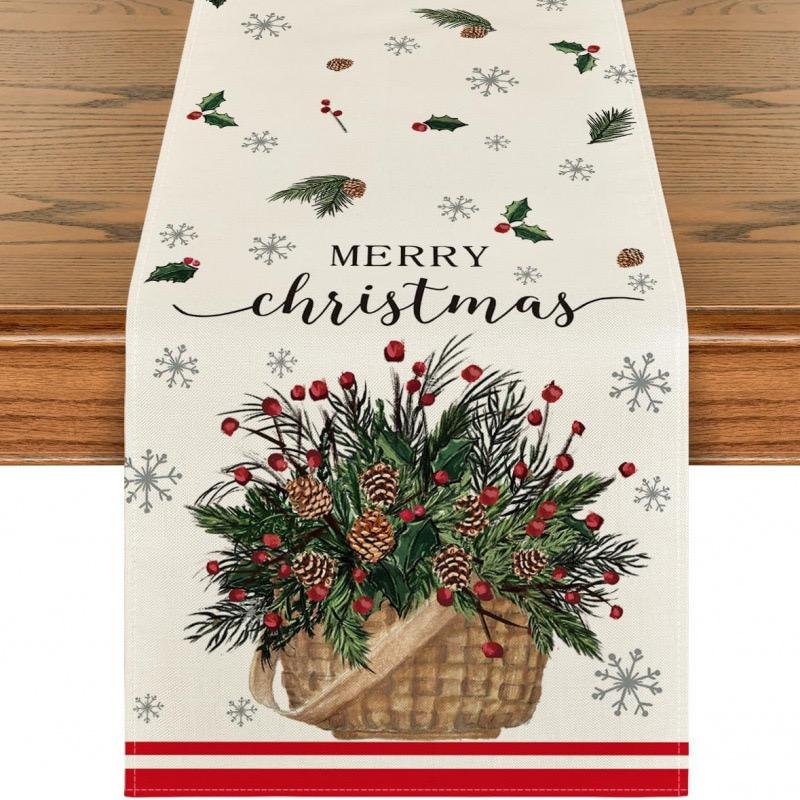 Taplak Meja Natal Printed - Table Runner Christmas
