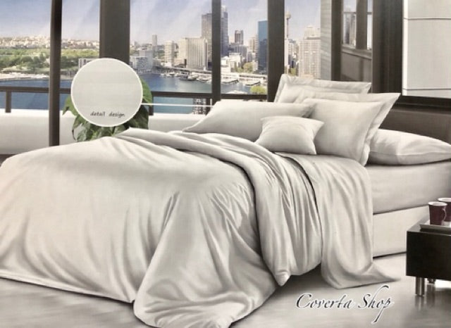 BedCover Putih Salur Emboss Comforter 220x230cm | Badcover Tanpa Sprei | Betcover Hotel