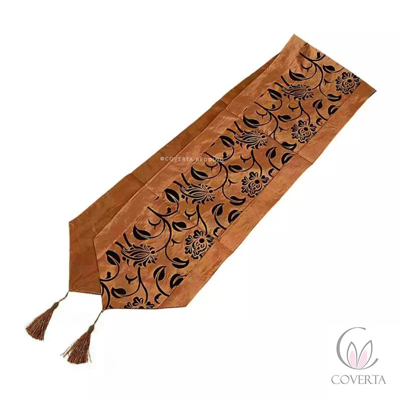 Table Runner Satin - Taplak Meja Panjang Warna Coffee - 30x200cm