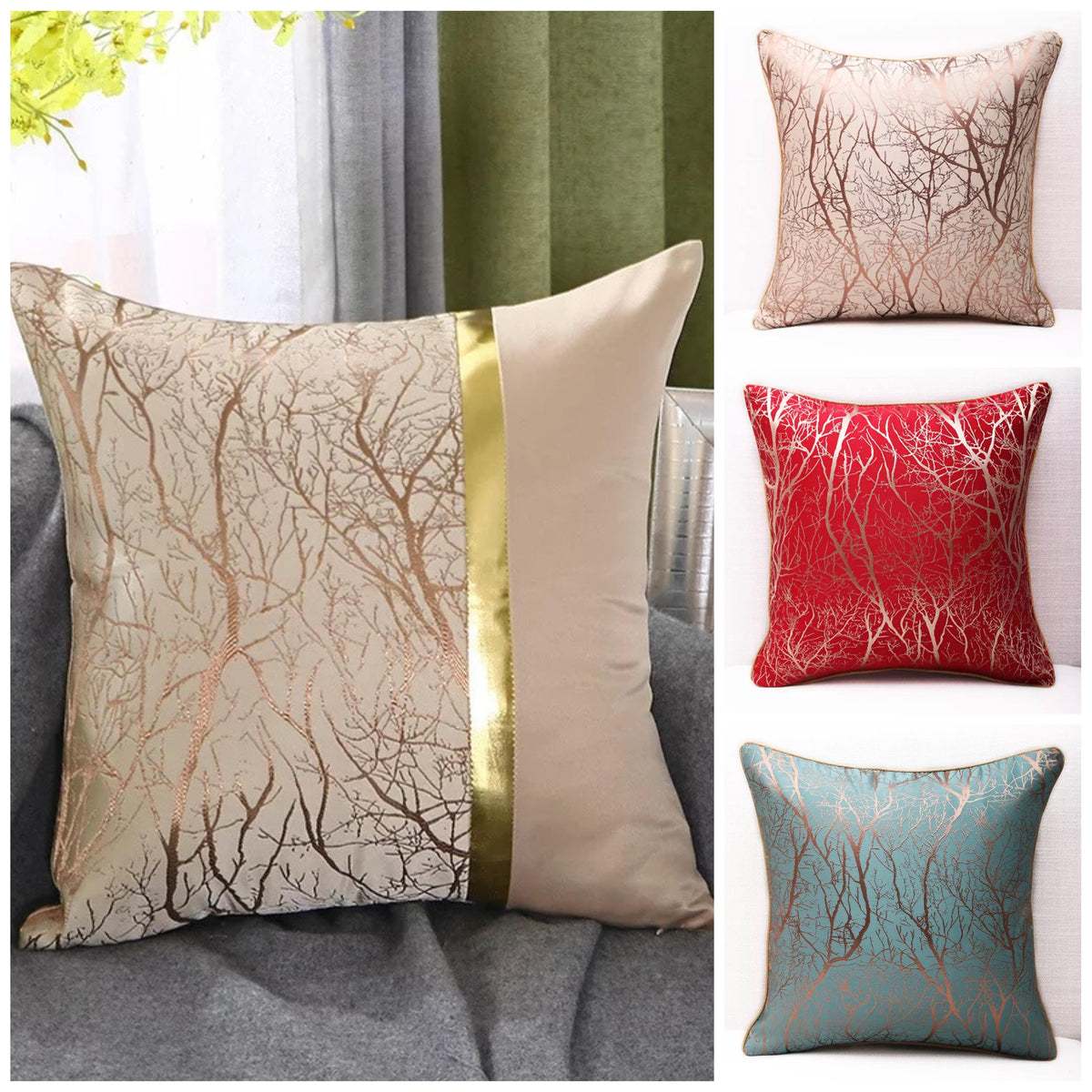 Pillow Cover / Sarung Bantal Kursi Sofa Motif Grass Root 45x45cm
