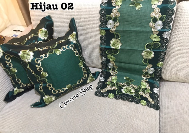 Sarung Bantal Kursi Sofa Set - Bordir Bunga - 40x40cm