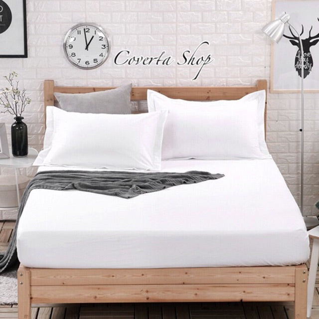 Bed Cover Set Hotel Putih Polos 160/180/200x200x30cm