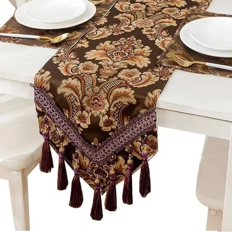Table Runner Belgia Turki Premium | Alas Meja Tamu | Taplak Meja Kain Mewah Dekorasi Rumah Elegant