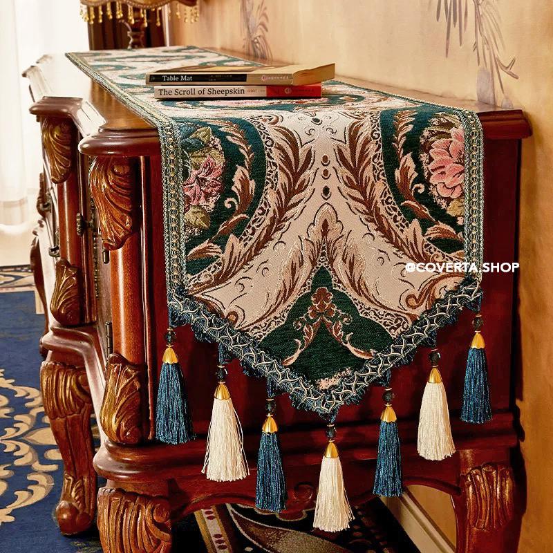 Table Runner Aurelie Dekorasi Meja Klasik Mewah | Taplak Meja Panjang Elegan | 35x160 35x200 35x260