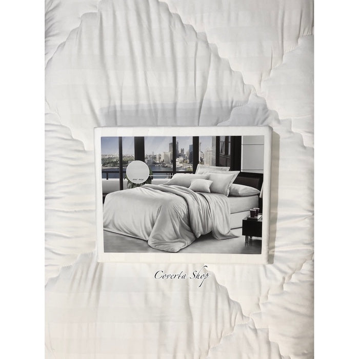 Bed Cover Set Hotel Putih Salur Emboss 160x200 /180x200 / 200x200 tinggi 50cm