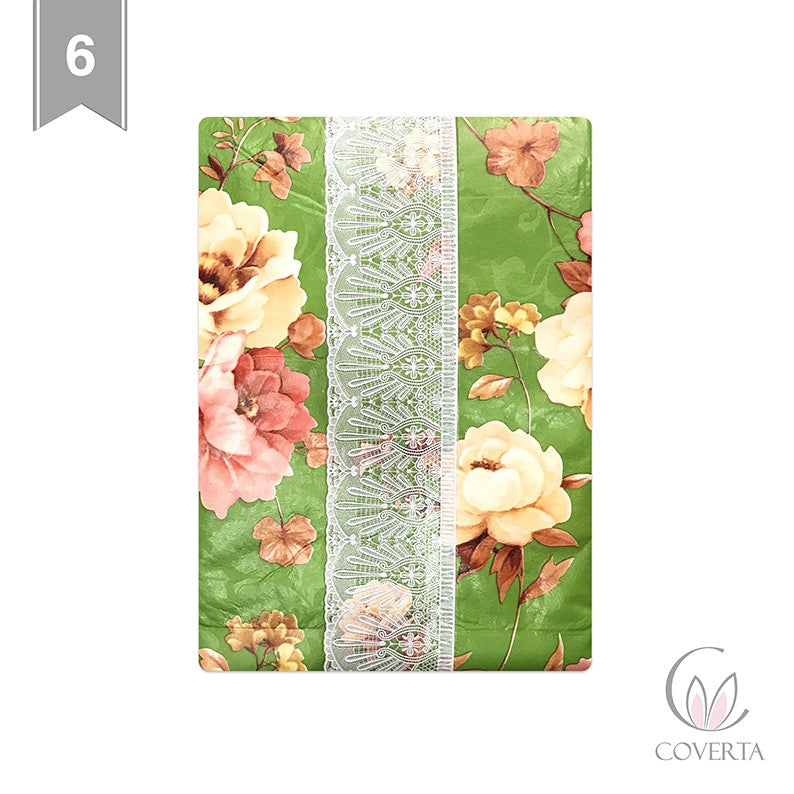 Taplak Meja Makan Plastik Waterproof Motif Segi 6 - 8 Kursi