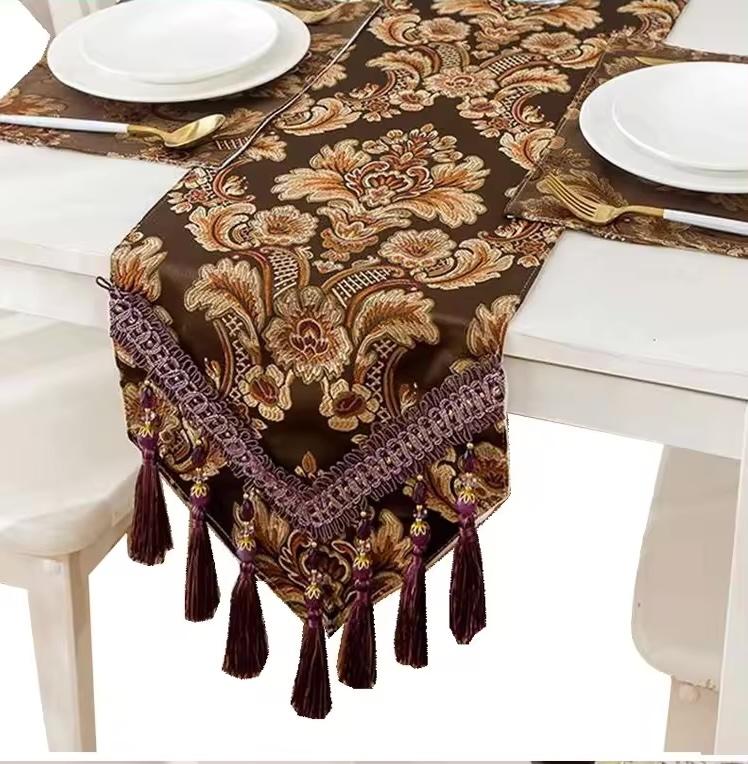 Table Runner Belgia Turki Premium | Alas Meja Tamu | Taplak Meja Kain Mewah Dekorasi Rumah Elegant
