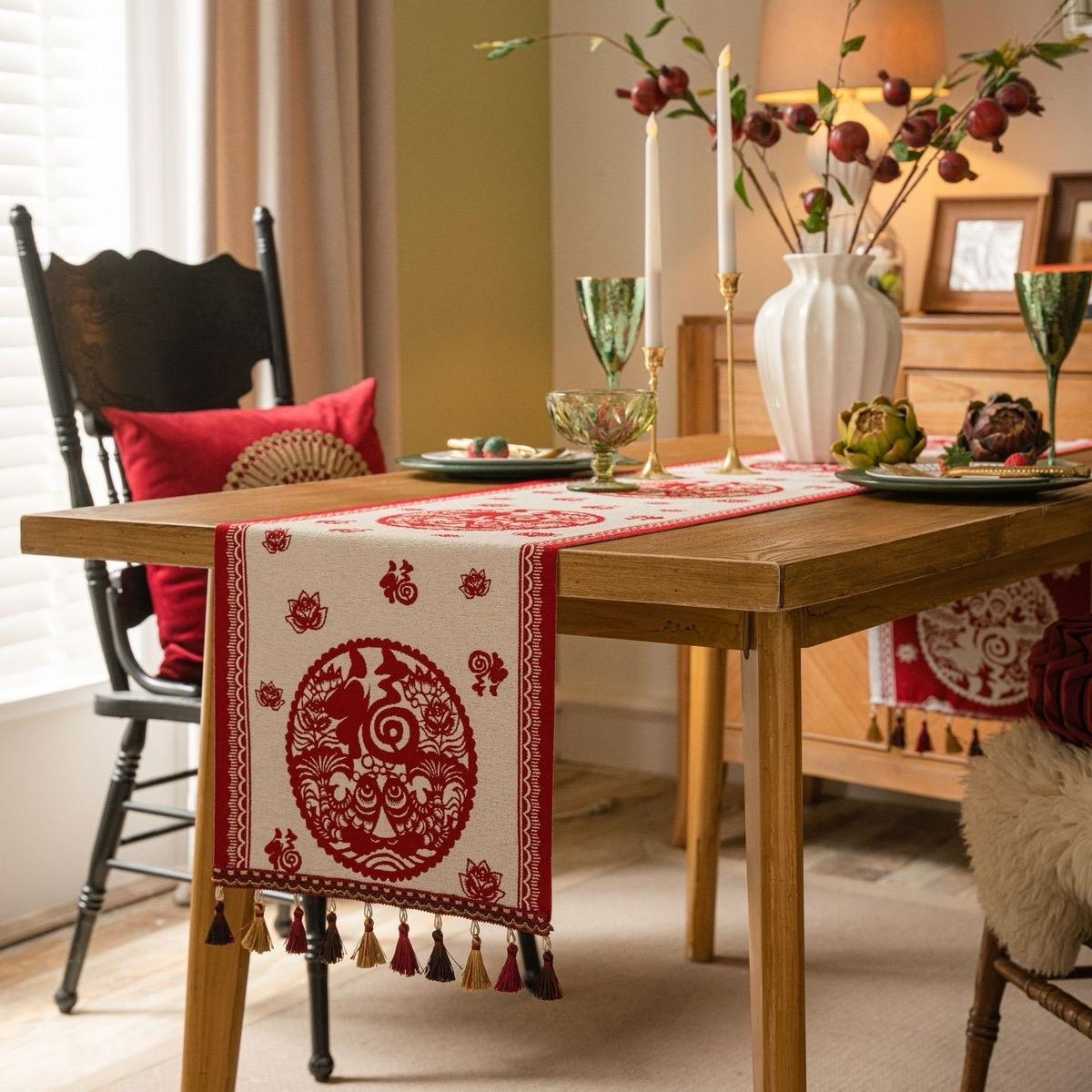 Table Runner Aesthetic | Taplak Meja Estetik Motif Fortune