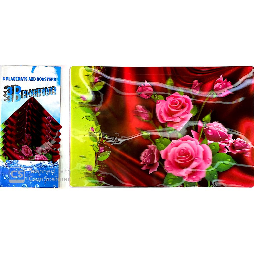 Tatakan Piring dan Tatakan Gelas Motif 3D - Placemats dan Coasters